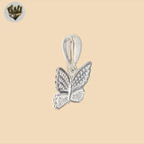 (2-1362) 925 Sterling Silver -Zircon Butterfly Pendant.