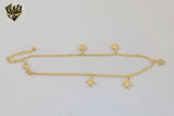 (1-0152-1) Gold Laminate - 1.8mm Link Turtles Anklet - 10” - BGF