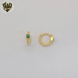 (1-2505) Gold Laminate - Small Green Zircon Huggies - BGF