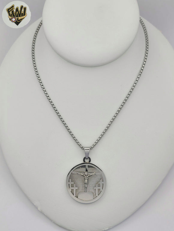 (4-3231) Acero inoxidable - Collar del árbol de la vida con eslabones Rolo de 2 mm - 22