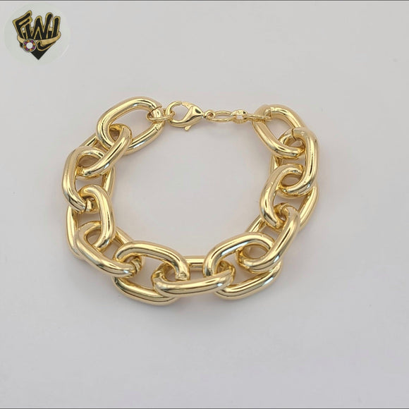 (1-0508) Gold Laminate - 15.5mm Chunky Link Bracelet - 8