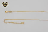 (1-6195-2) Laminado de oro - Collar con dijes de eslabones curb - BGF