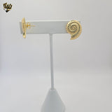 (1-1210-9) Gold Laminate - Seashell Stud Earrings - BGF