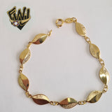 (1-0624) Gold Laminate Bracelet- 3mm Leaf Bracelet -7''-BGO - Fantasy World Jewelry