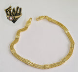 (1-0632) Gold Laminate Bracelet - 4.5mm Box Link Bracelet - 7.5'' - BGO - Fantasy World Jewelry