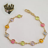 (1-0639) Gold Laminate Bracelet-8mm Alternative Link Bracelet-7.5''-BGF - Fantasy World Jewelry