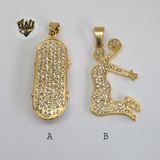 (4-2337) Stainless Steel - Men Zircon Pendant. - Fantasy World Jewelry