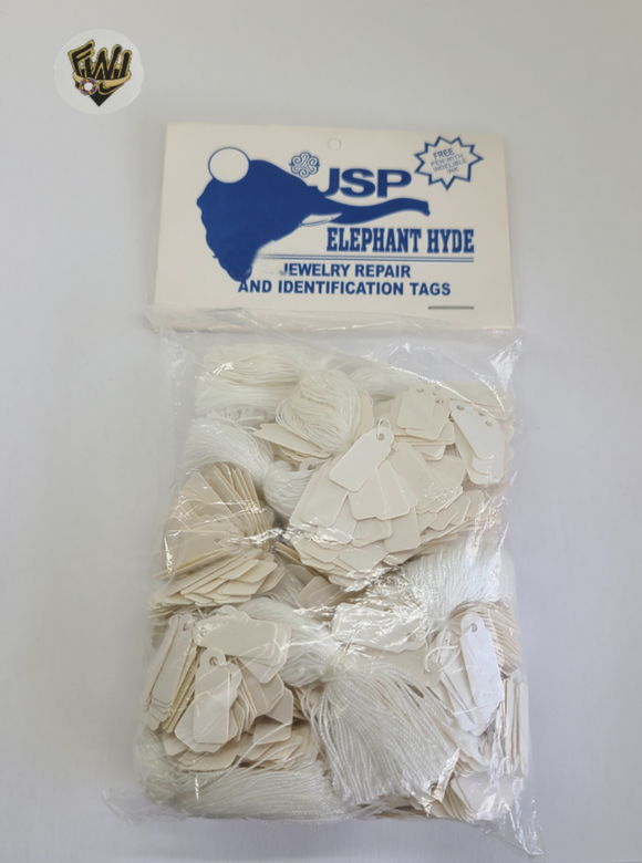 (Supplies-22) Identification Price Thread Tags- Elephant Hyde- 5x8 inches. - Fantasy World Jewelry