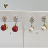 (1-1008-1) Gold Laminate - Colorful Earrings - BGO - Fantasy World Jewelry