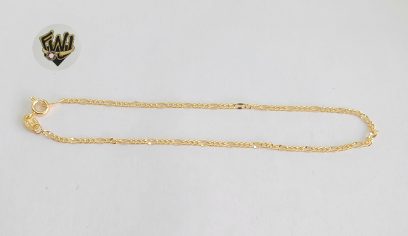 (1-0001) Gold Laminate - 2mm Alternative Figaro Anklet - 10