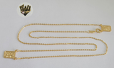 (1-3311) Gold Laminate - 8mm Scapulars Necklace - 24''- BGF - Fantasy World Jewelry