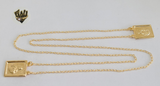 (1-3314) Gold Laminate - 14mm Scapulars Necklace - 24''- BGO - Fantasy World Jewelry