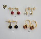 (1-1008-1) Gold Laminate - Colorful Earrings - BGO - Fantasy World Jewelry