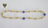 (1-0137) Gold Laminate - 5.5mm Balls and Eyes Anklets - 10" - BGO - Fantasy World Jewelry