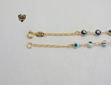 (1-0981) Gold Laminate -2mm Link Bracelet w/ Eyes- 6" - BGF - Fantasy World Jewelry