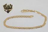 (1-0419) Gold Laminate - 3mm Flat Marine Bracelet - 7'' - BGF - Fantasy World Jewelry
