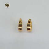 (1-2505) Gold Laminate - Flower Hoops - BGO - Fantasy World Jewelry