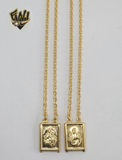 (1-3329) Gold Laminate - 10mm Scapular Necklace - 24''- BGF. - Fantasy World Jewelry