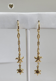 (1-1236-B) Gold Laminate - Sea Charms Hoops Earrings  - BGF - Fantasy World Jewelry