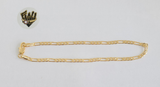 (1-0004) Gold Laminate - 3mm Flat Figaro Anklet - 10" - BGF - Fantasy World Jewelry
