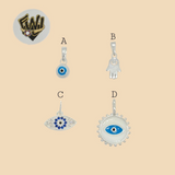 (2-1202) 925 Sterling Silver - Evil Eye Pendants.