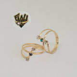 (1-3004-1) Gold Laminate -Triple Design CZ Ring - BGO - Fantasy World Jewelry