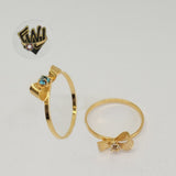 (1-3007-2) Gold Laminate- Ring with Bows - BGO - Fantasy World Jewelry