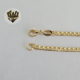 (1-0663) Gold Laminate - 3mm Curb Link Bracelet w/Eye - BGF - Fantasy World Jewelry