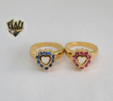 (1-3111-1) Gold Laminate-Heart w/Crystals Ring- BGO - Fantasy World Jewelry