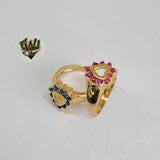 (1-3111-1) Gold Laminate-Heart w/Crystals Ring- BGO - Fantasy World Jewelry