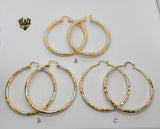 (1-2777) Gold Laminate - Three Tone Hoops - BGO - Fantasy World Jewelry