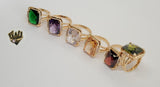 (1-3114) Gold Laminate - Color Crystal Ring - BGO - Fantasy World Jewelry