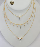 (1-6512) Gold Laminate - Pearls Necklace - BGF - Fantasy World Jewelry
