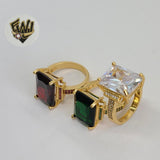 (1-3130-3) Gold Laminate - Color Crystal Ring - BGO - Fantasy World Jewelry