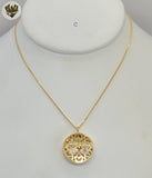 (1-6001) Gold Laminate- Necklace with Babys- BGF - Fantasy World Jewelry