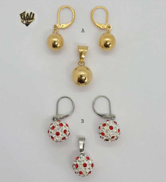 (4-9047) Stainless Steel - Balls Set. - Fantasy World Jewelry