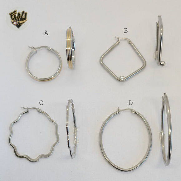 (4-2106) Stainless Steel - Hoops. - Fantasy World Jewelry