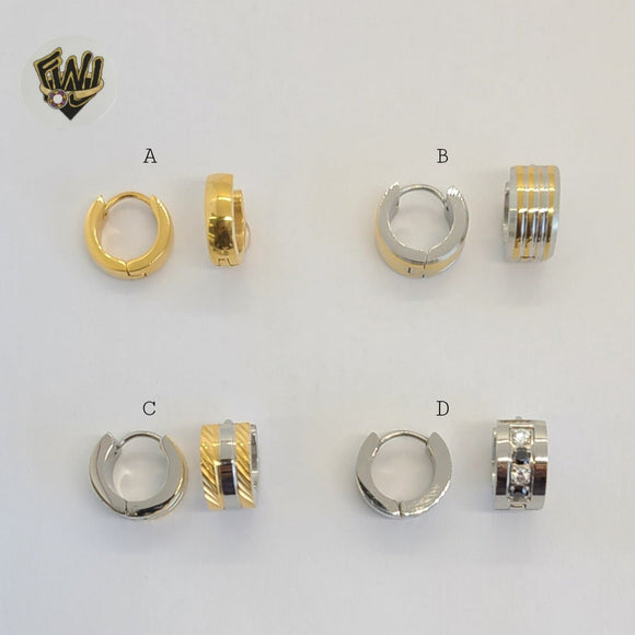 (4-2171) Stainless Steel - Hoops. - Fantasy World Jewelry