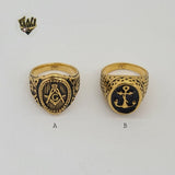(4-0073) Stainless Steel - Men Rings. - Fantasy World Jewelry
