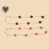 (2-0458) 925 Sterling Silver - 1.5mm Beads Bracelet. - Fantasy World Jewelry