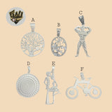 (2-1538) 925 Sterling Silver - Pendants. - Fantasy World Jewelry