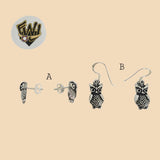(2-3267) 925 Sterling Silver - Owl Earrings. - Fantasy World Jewelry