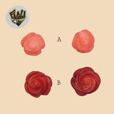 (2-3284) 925 Sterling Silver - Rose Stud Earrings. - Fantasy World Jewelry