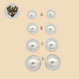 (2-3208) 925 Sterling Silver - Half Ball Plain Stud Earrings. - Fantasy World Jewelry