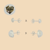 (2-3198) 925 Sterling Silver - Half Ball Stud Earrings. - Fantasy World Jewelry