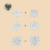 (2-3025) 925 Sterling Silver - Square Zircon Stud Earrings. - Fantasy World Jewelry
