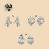 (2-4156) 925 Sterling Silver - Zircon Hoops. - Fantasy World Jewelry