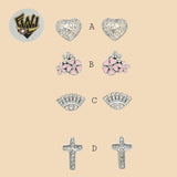 (2-3126) 925 Sterling Silver - Stud Earrings. - Fantasy World Jewelry
