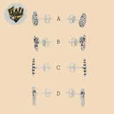 (2-3126) 925 Sterling Silver - Stud Earrings. - Fantasy World Jewelry