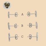 (2-3049) 925 Sterling Silver - Zircon Stud Earrings. - Fantasy World Jewelry